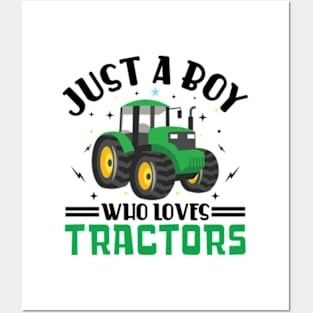 Just A Boy Who Loves Tractors Posters and Art